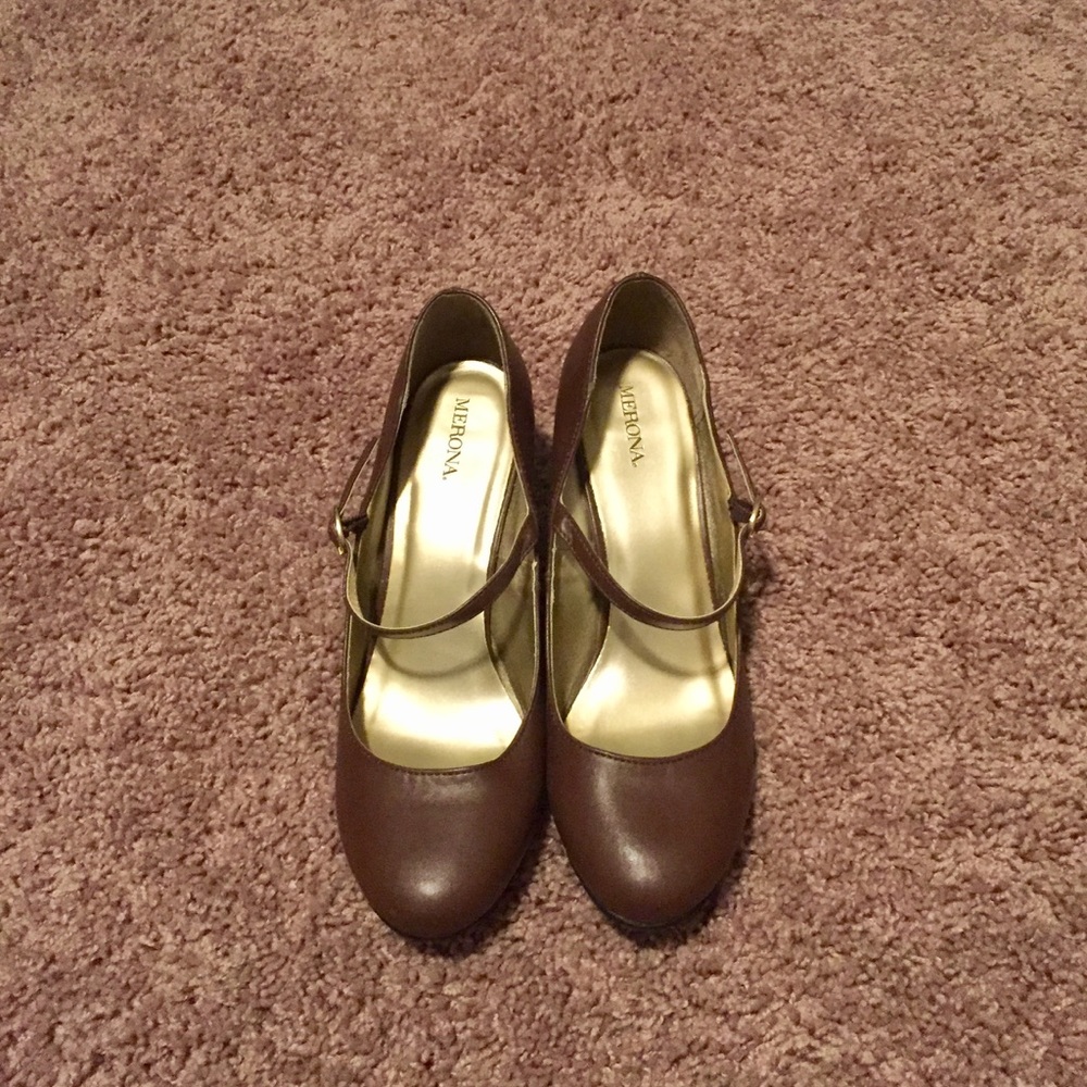 Merona brown Mary Janes